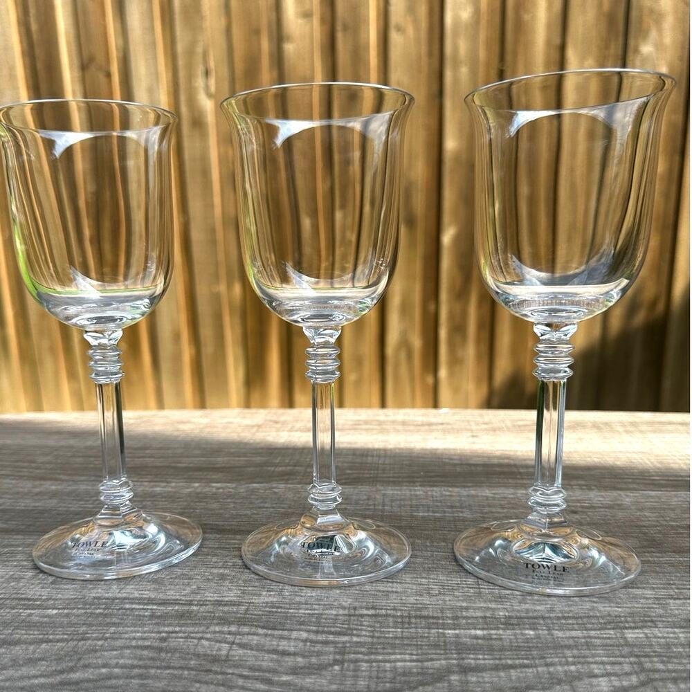 Towle TOC71NO Elegant Austrian Crystal Water Goblet -Excellent-Set of 3